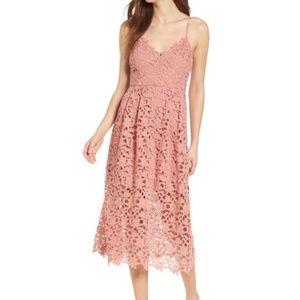 ASTR the Label Lace Midi Dress - Dark Blush